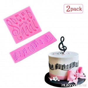 Sakolla（Set of 2） Multi Music Note Lace Silicone Mold Fondant Mat Cake Decorating Tool Candy Mold Baking Tool Cupcake Topper - B07BTBBC1S